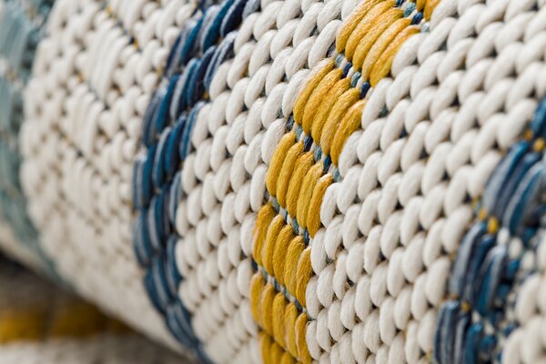 Covor SISAL COOPER Dunga, Etno 22237 ecru / albastru inchis