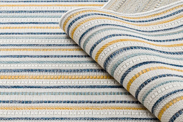Covor SISAL COOPER Dunga, Etno 22237 ecru / albastru inchis