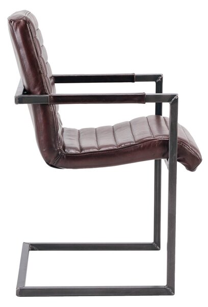 Scaun din piele Nomad Ribbed Tip 2 DarkBrown