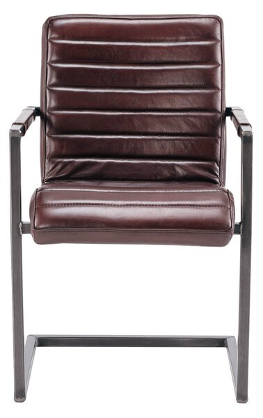 Scaun din piele Nomad Ribbed Tip 2 DarkBrown
