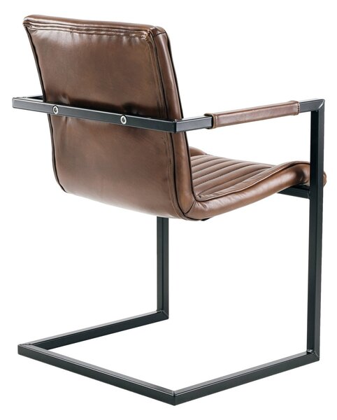 Scaun din piele Nomad Borderstripe DarkBrown
