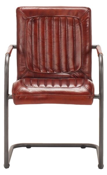 Scaun din piele Nomad plump Borderstripe Lr DarkBrown