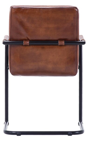 Scaun din piele Nomad plump Ribbed Lr DarkBrown