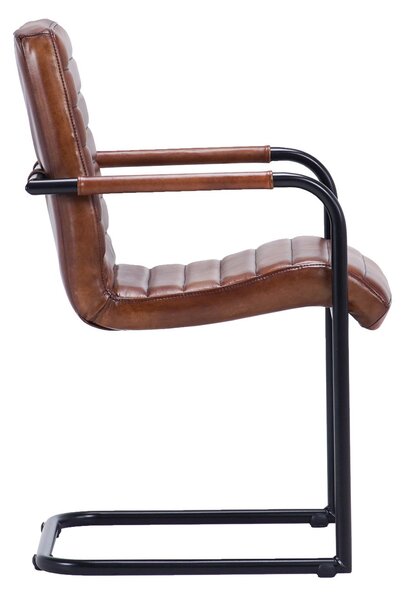 Scaun din piele Nomad plump Ribbed Lr DarkBrown