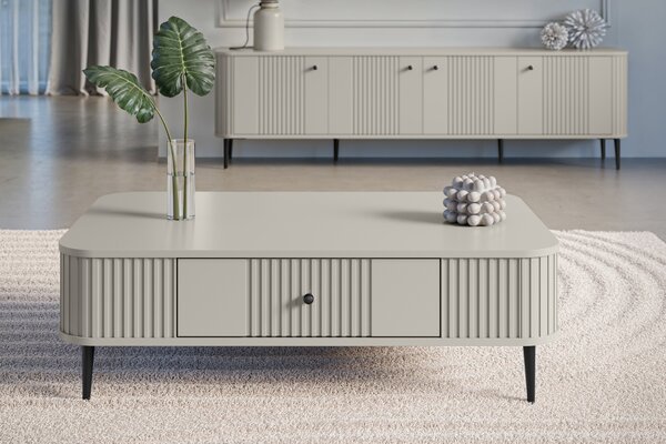 Măsuță de cafea Vesper 103x60 cm cu sertar - casmir / picioare negre