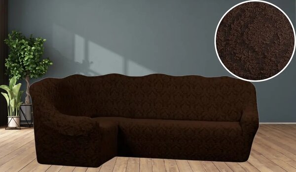 Husa elastica pentru coltar, fara volanas, model Jacquard Maro