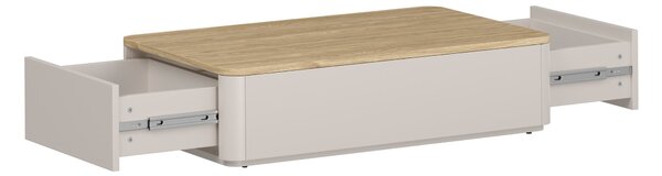 Masă de cafea Amilio 100 cm cu sertare - cașmir / stejar uleiat