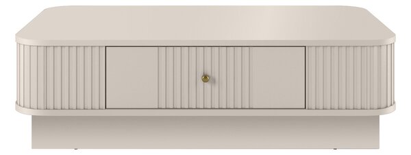 Măsuță de cafea Vesper 103x60 cm cu sertar pe plintă - cashmir / mâner auriu