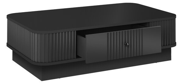 Măsuță de cafea cu sertar Vesper 103x60 cm - negru / mânere negre