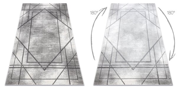 Covor NOBLE modern 1520 45 Vintage, geometriai, linii - structural două niveluri gri