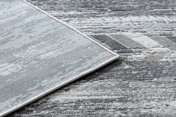 Covor NOBLE modern 9732 47 Herringbone vintage - structural pe două nivele de lână gri / beige