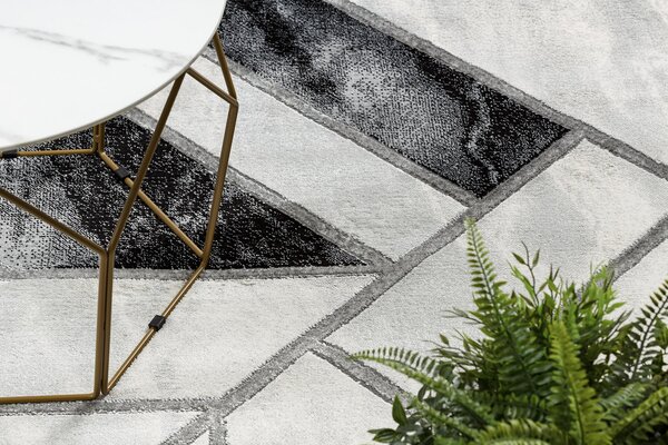 Exclusiv EMERALD covor 81953 glamour, stilat, marmură, geometric negru / argint