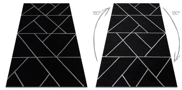 Exclusiv EMERALD covor 7543 glamour, stilat, geometric negru / argint