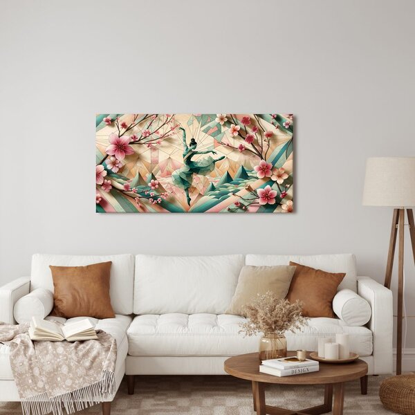 Tablou balerină abstractă printre flori