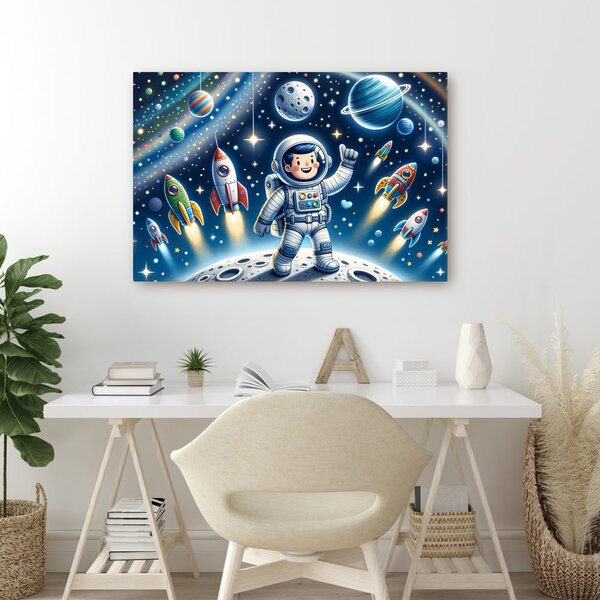 Tablou mic astronaut într-o misiune de aventură