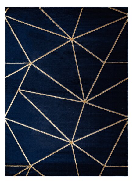 Exclusiv EMERALD covor 1013 glamour, stilat, geometric albastru inchis / aur
