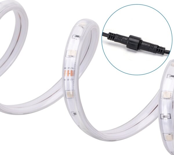 Bandă LED RGB solară dimabilă LED/20W/3,2V 20 m IP65 + telecomandă
