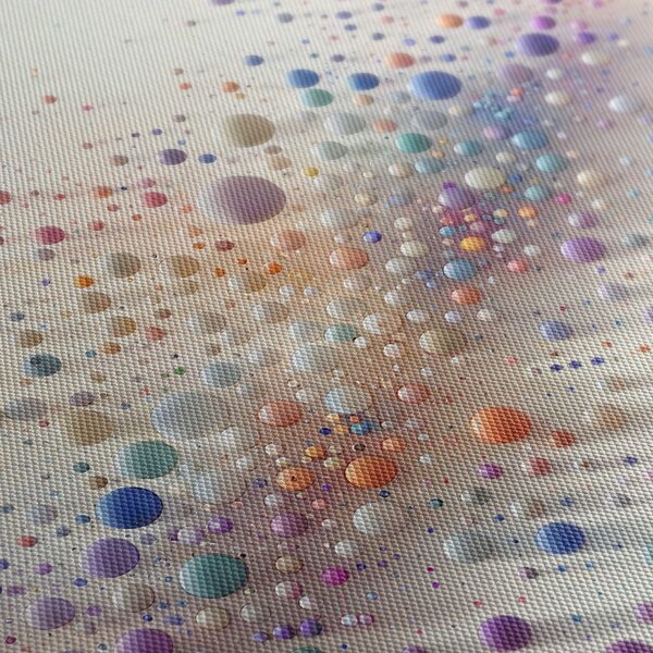 Tablou dans abstract cu bile curcubeu