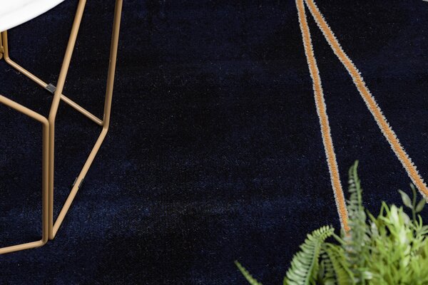 Exclusiv EMERALD covor 1022 glamour, stilat, geometric albastru inchis / aur