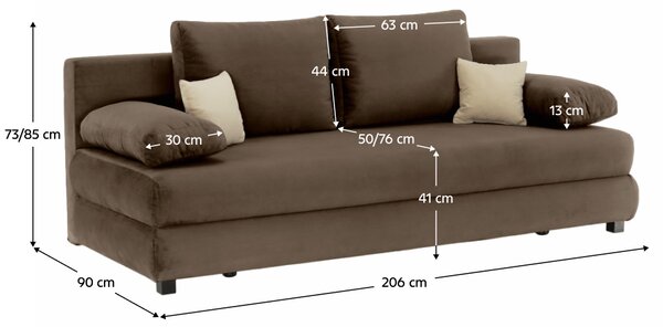 KONDELA Canapea extensibilă, textil capuccino/bej, CLIV