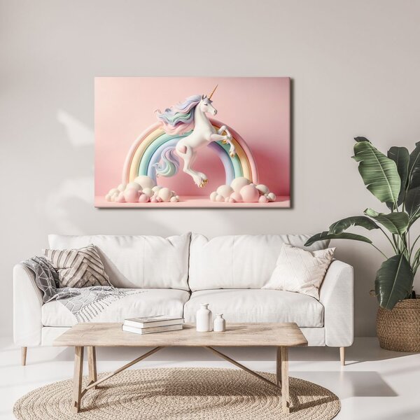 Tablou unicorn magic cu curcubeu