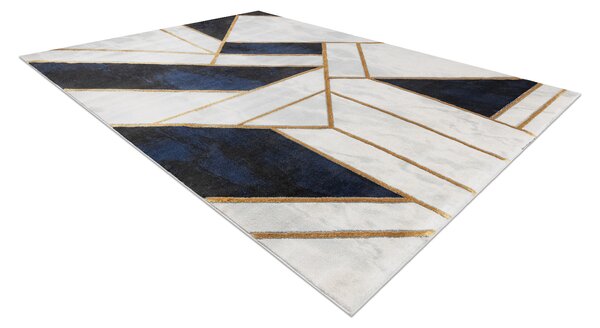 Exclusiv EMERALD covor 1015 glamour, stilat, marmură, geometric albastru inchis / aur