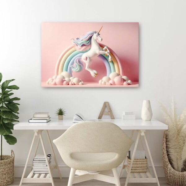 Tablou unicorn magic cu curcubeu