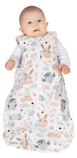Sac de dormit bebe de vara din bumbac 100% 0-3 luni Kidizi Forest Friends, 0.5 tog