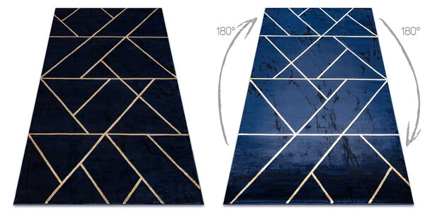 Exclusiv EMERALD covor 1012 glamour, stilat, geometric albastru inchis / aur