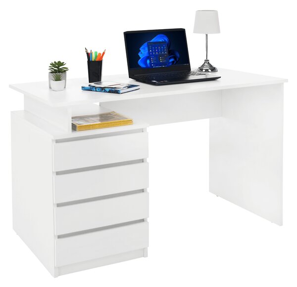 KONDELA Masă PC, albă, HANY NEW