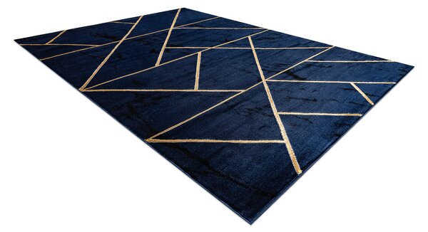 Exclusiv EMERALD covor 1012 glamour, stilat, geometric albastru inchis / aur