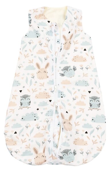 Sac de dormit bebe de vara din bumbac 100% 0-3 luni Kidizi Forest Friends, 0.5 tog
