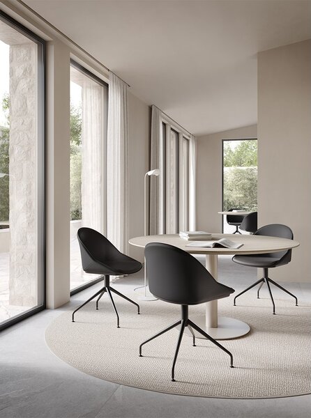 Ross lemn masiv Plus – Scaun pivotant cu 4 picioare fixe