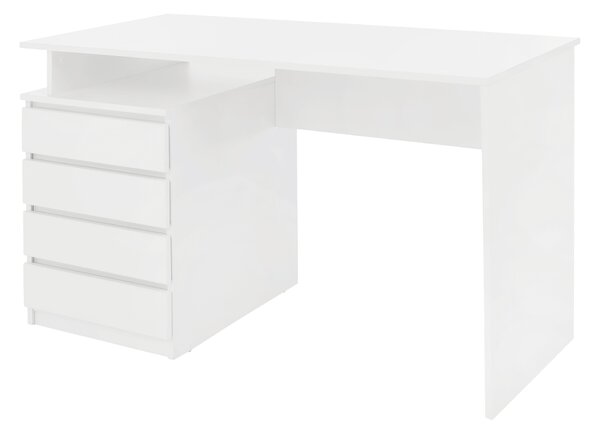 KONDELA Masă PC, albă, HANY NEW