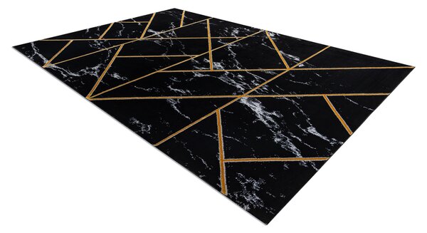 Exclusiv EMERALD covor 2000 glamour, stilat, geometric, marmură negru / aur