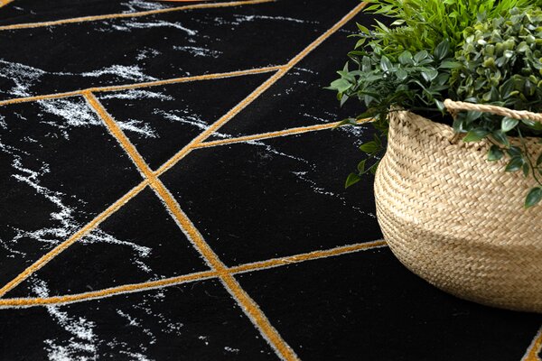 Exclusiv EMERALD covor 2000 cerc - glamour, stilat, marmură, geometric negru / aur