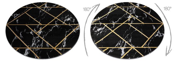 Exclusiv EMERALD covor 2000 cerc - glamour, stilat, marmură, geometric negru / aur