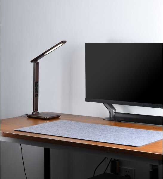 Brilagi-LED Lampă reglabilă cu încărcare wireless REGINA LED/8,5W/230V maro