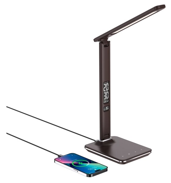 Brilagi-LED Lampă reglabilă cu încărcare wireless REGINA LED/8,5W/230V maro