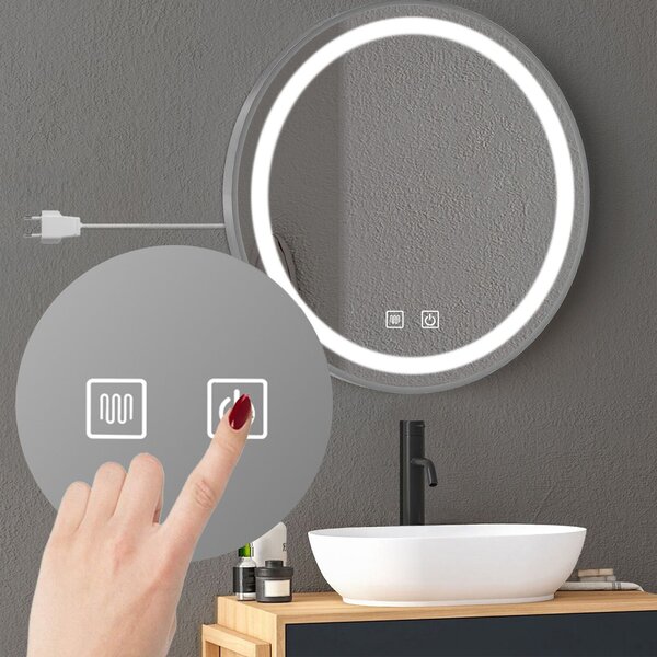 Oglindă LED 60cm MMJ BRUSH SILVER