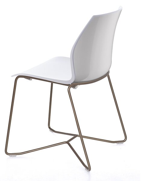 Scaun lemn masiv Kalea – cadru crossed sled