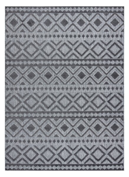 Covor Structural SOLE D3852 Boho, caro - țesute plate gri