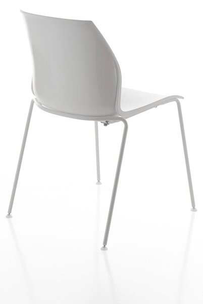 Scaun lemn masiv Kalea cadru fix cu 4 picioare din otel, 52 × 80 × 46 cm