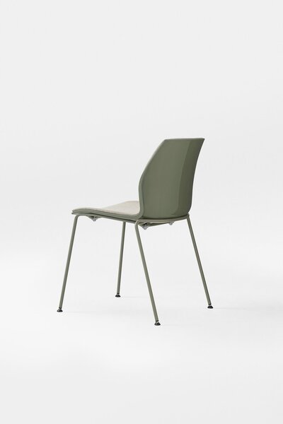Scaun lemn masiv Kalea cadru fix cu 4 picioare din otel, 52 × 80 × 46 cm