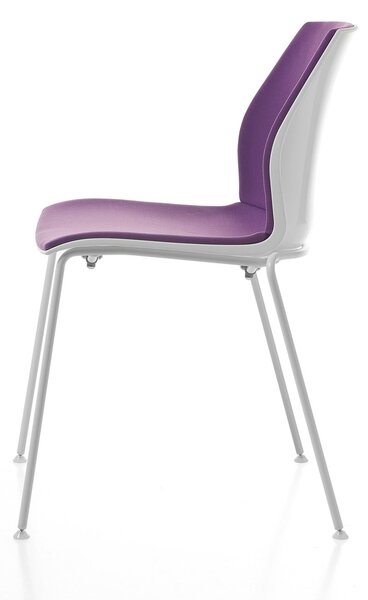 Scaun lemn masiv Kalea cadru fix cu 4 picioare din otel, 52 × 80 × 46 cm