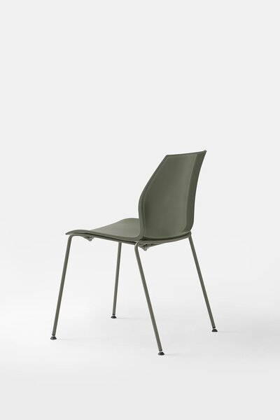 Scaun lemn masiv Kalea cadru fix cu 4 picioare din otel, 52 × 80 × 46 cm