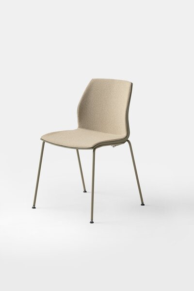 Scaun lemn masiv Kalea cadru fix cu 4 picioare din otel, 52 × 80 × 46 cm