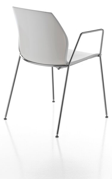 Scaun lemn masiv Kalea cadru fix cu 4 picioare din otel, 52 × 80 × 46 cm