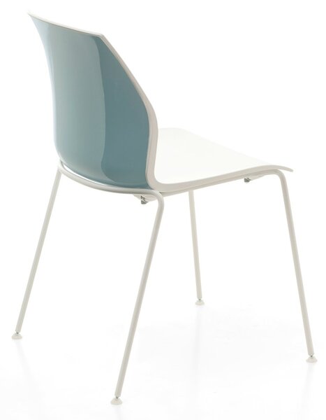 Scaun lemn masiv Kalea cadru fix cu 4 picioare din otel, 52 × 80 × 46 cm