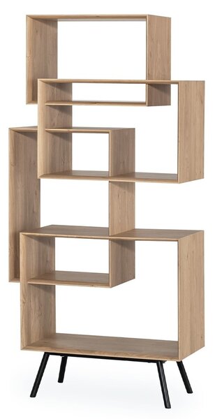 Bibliotecă lemn masiv KUADRAT – design modern cu structură geometrică